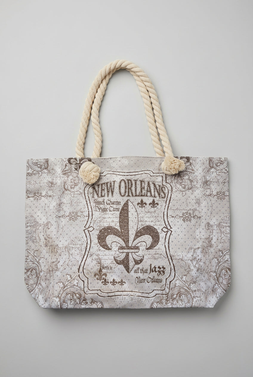 NEW ORLEANS FDL GLITTERING TOTE BAG