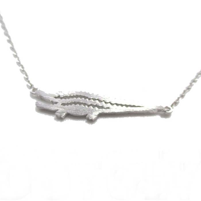 Silver Alligator Necklace