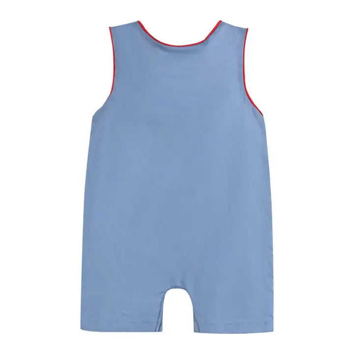 DENIM LOOK CRAWFISH ROMPER