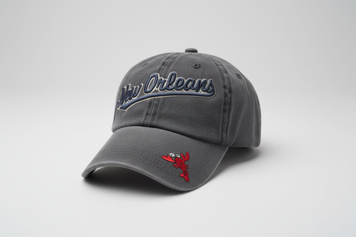 GREY CAP WITH NOLA CRAWFISH