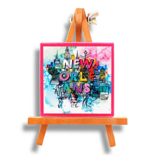 New Orleans Fun Colors Ceramic Magnet