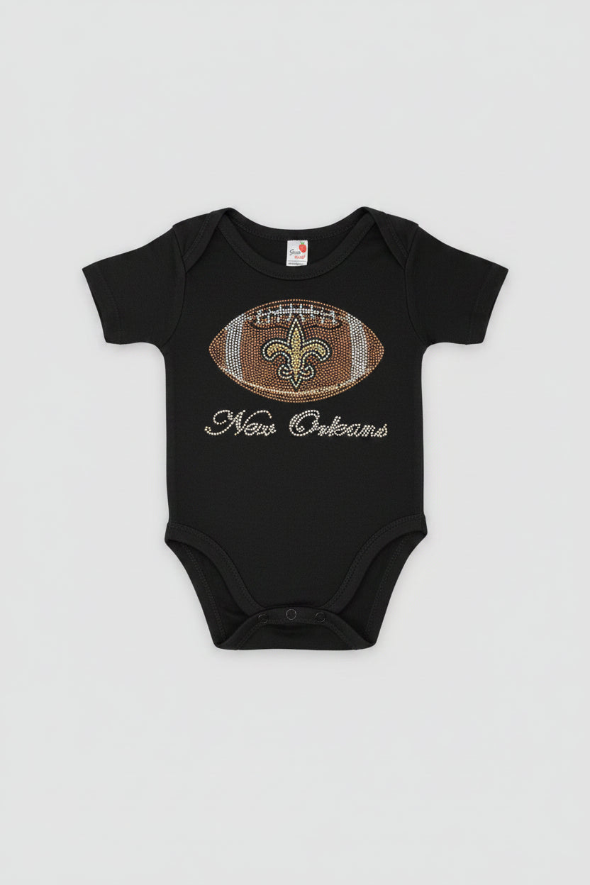 FOOTBALL RHINESTONE ONESIE