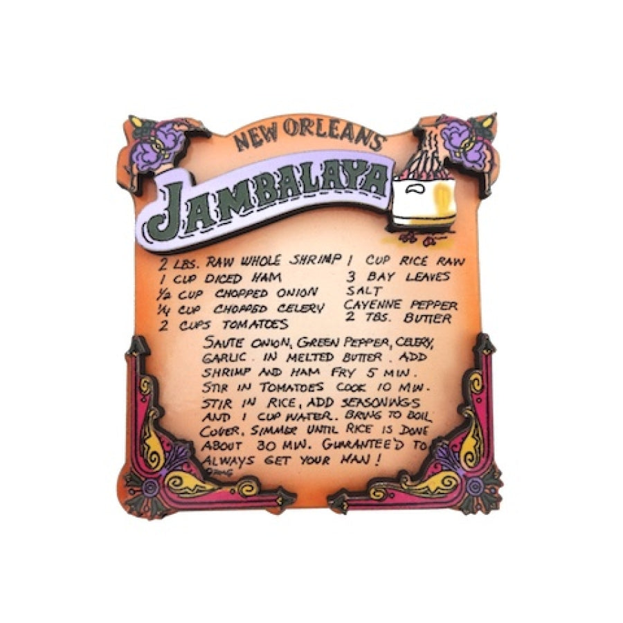 Jambalaya Recipe Wooden Magnet