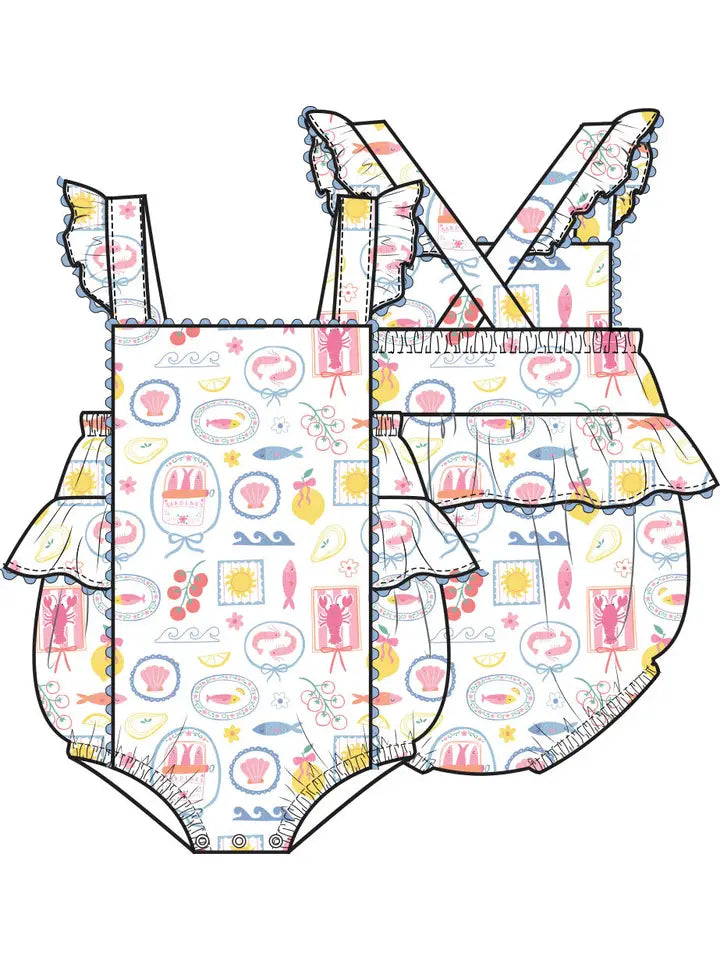 La Dolce Vita Pink - Ric Rac Ruffle Sunsuit