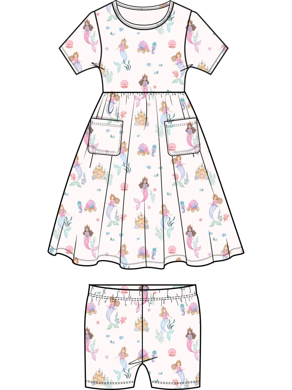 Mermaids - Twirly Dress with Cartwheel Short