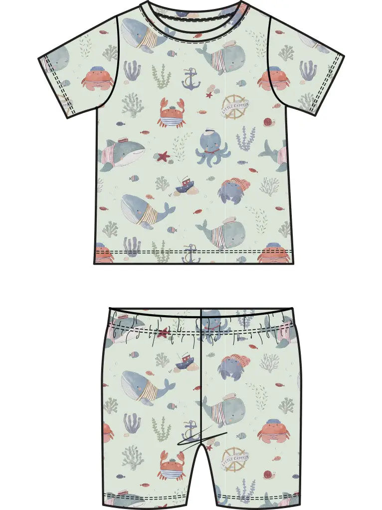 Sailor Sea Creatures - Loungewear Short Set