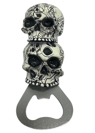 POLYRESIN SKULL OPENER MAGNET