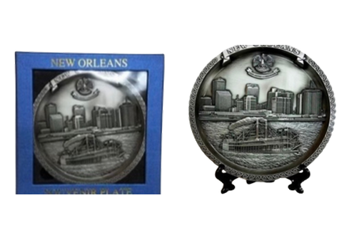MEDIUM MENTAL ALLOY PLATE RIVER AND BOAT