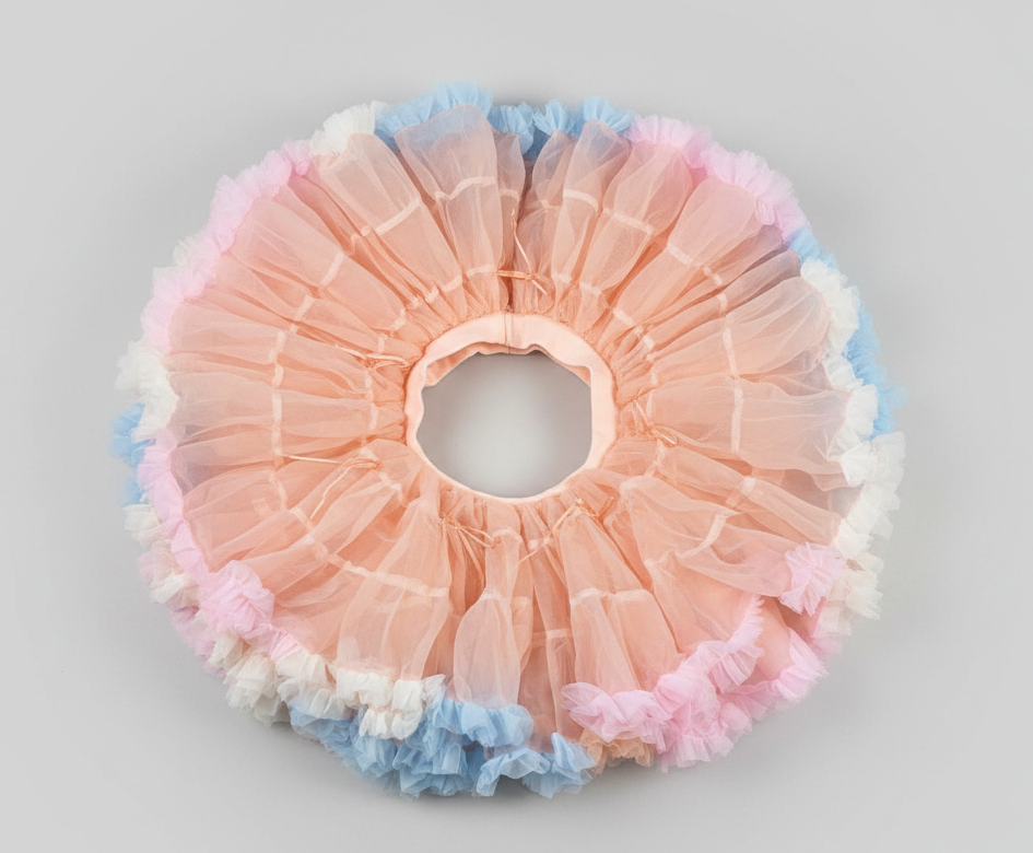 PEACH MULTICOLOR RUFFLE TUTU