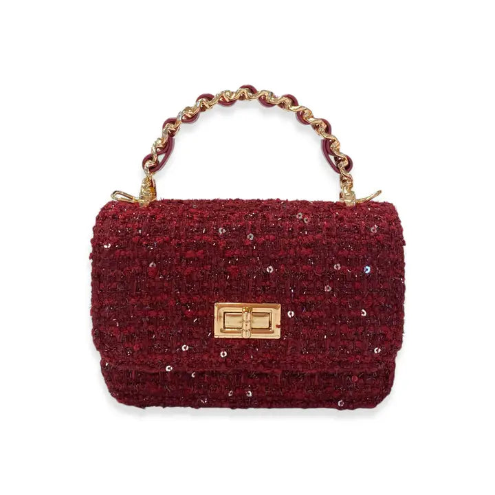 TWEED AND SEQUINS PURSE