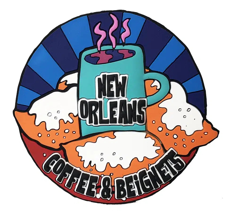 COFFEE AND BEGNIETS PVC MAGNET