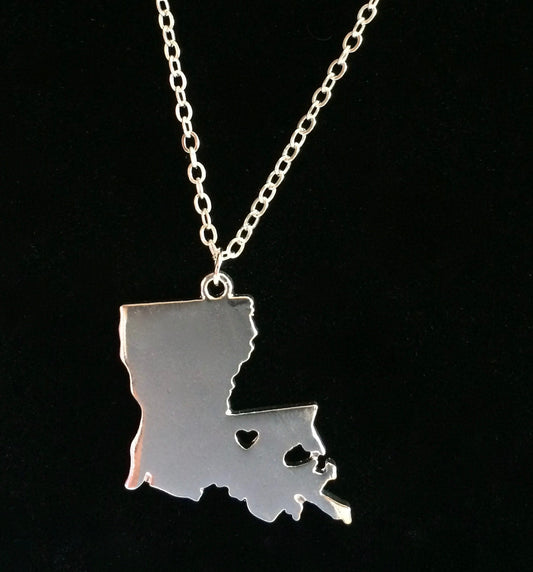 Louisiana State Silver Necklace