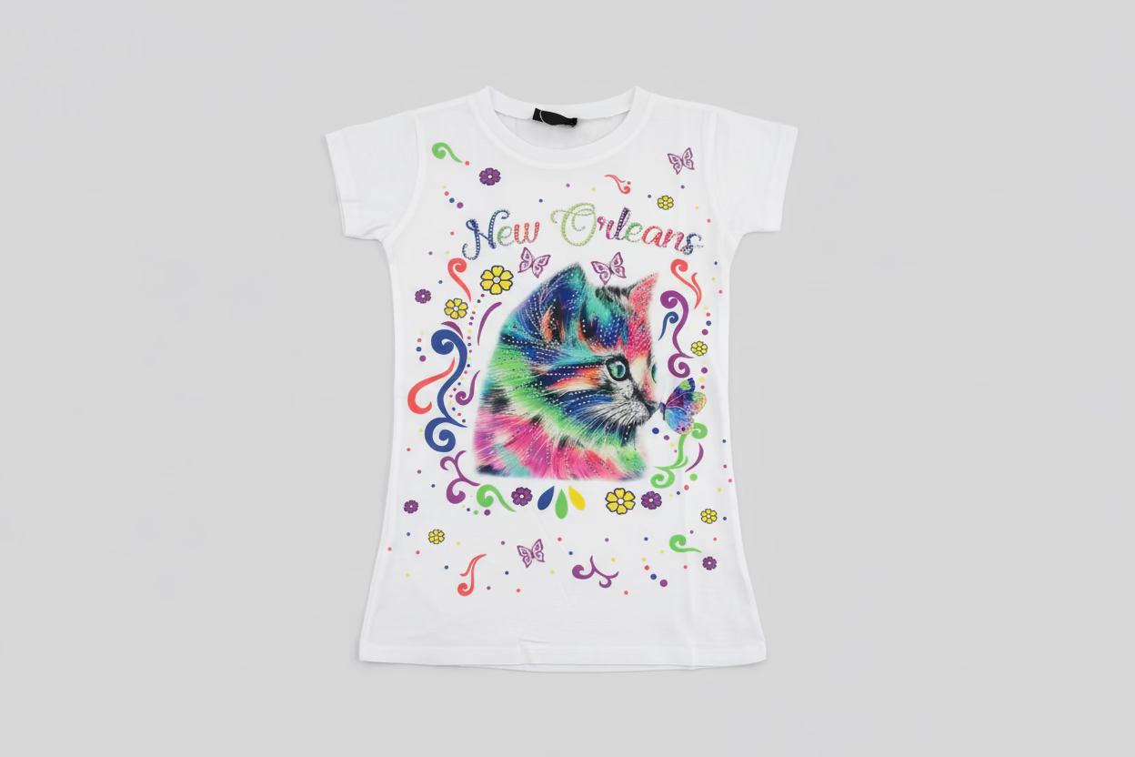 CAT WITH BUTTERFLY SUBLIMATION KIDS