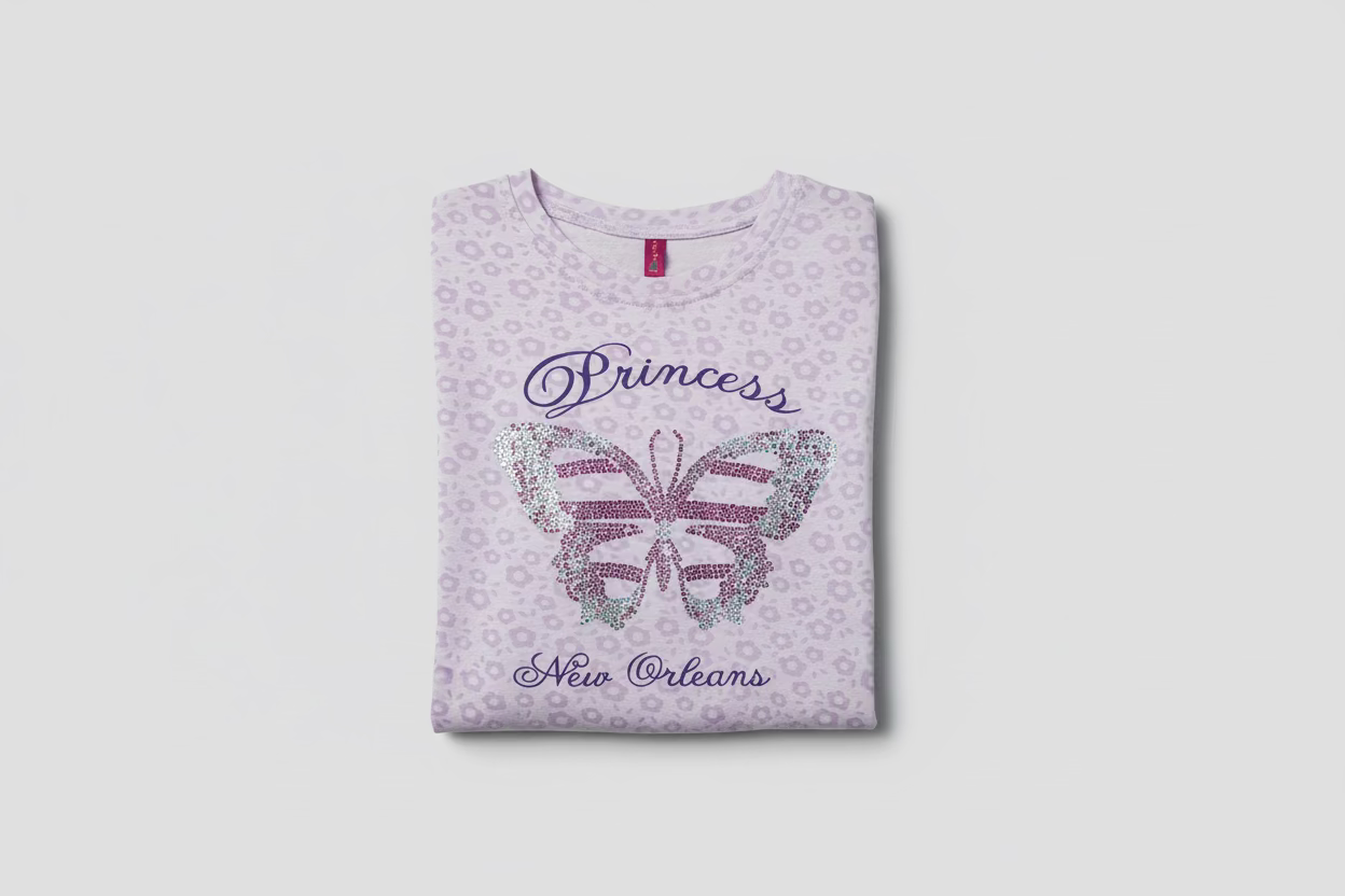 BUTTERLY DESIGN BURNOUT GIRLS T-SHIRT