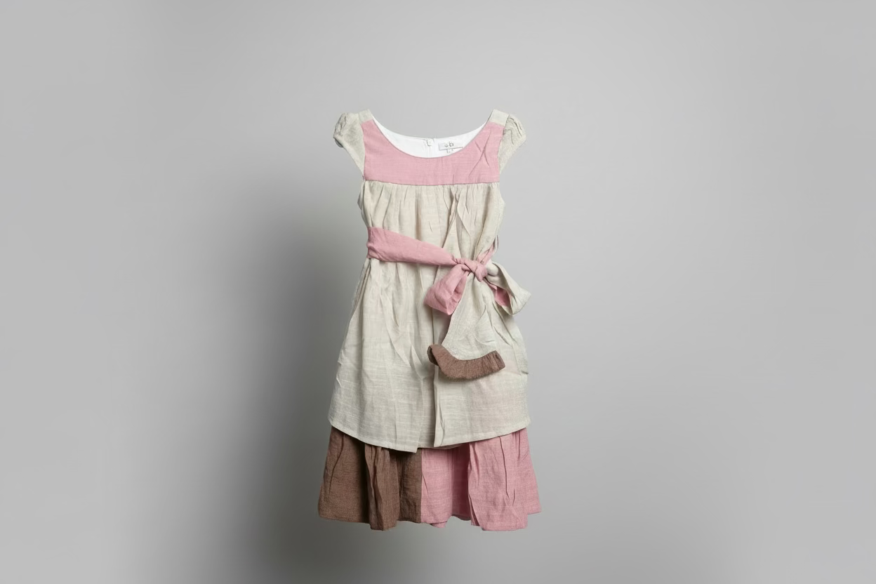 THREE COLORS DRESS WITH TIE KNOT