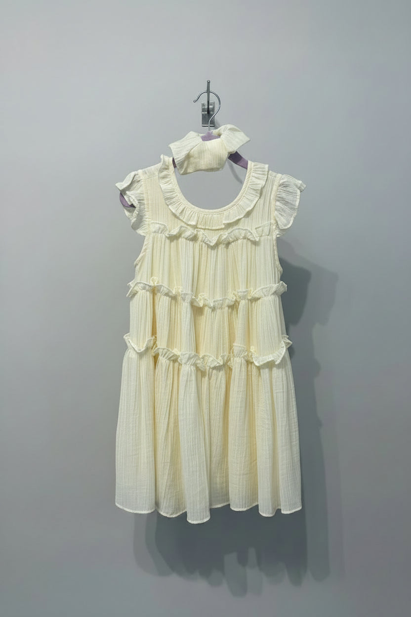 YELLOW DRESS WITH HAIR TIE