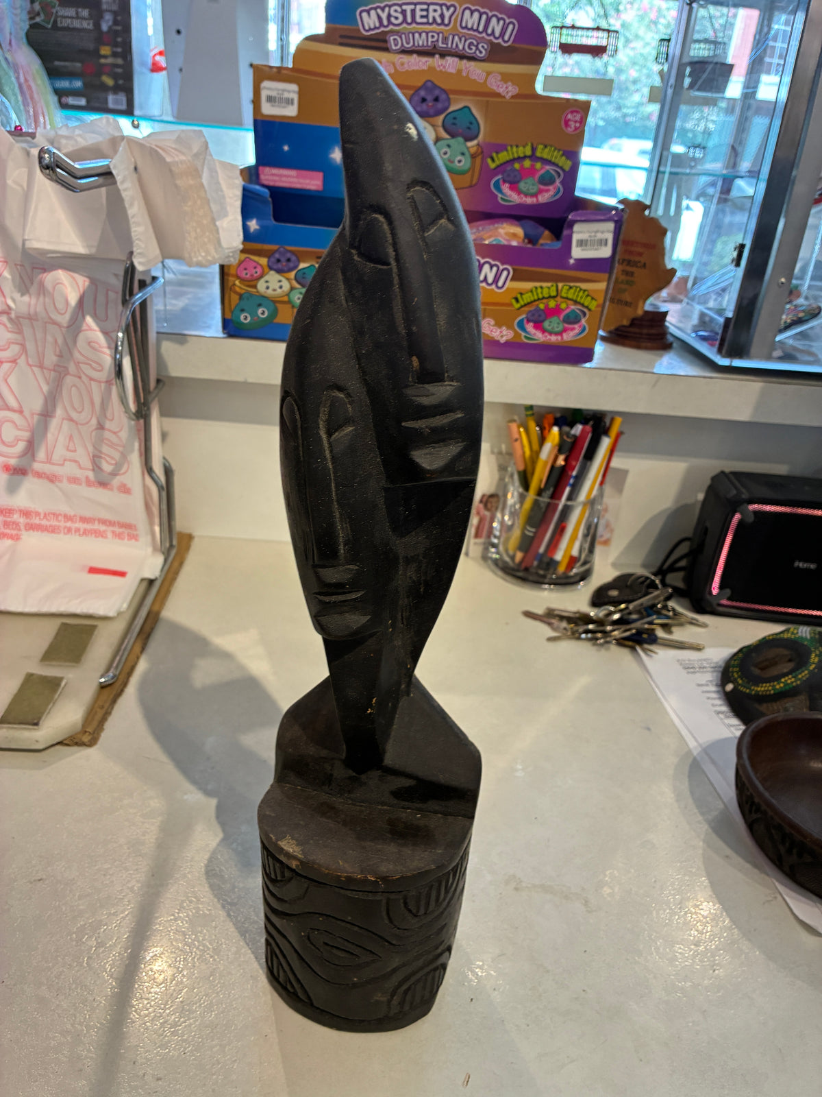 Hand-carved Wooden Abstract Sculpture