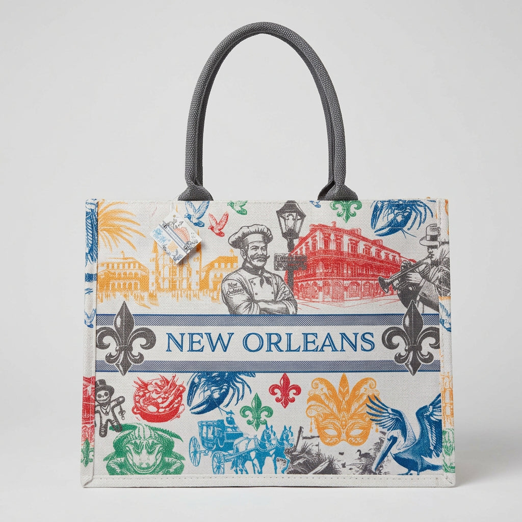 NEW ORLEANS COLORFUL CHEF TOTE BAG
