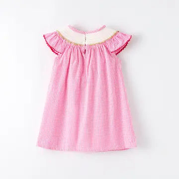 CROCODILE EMBROIDERED SMOKED DRESS