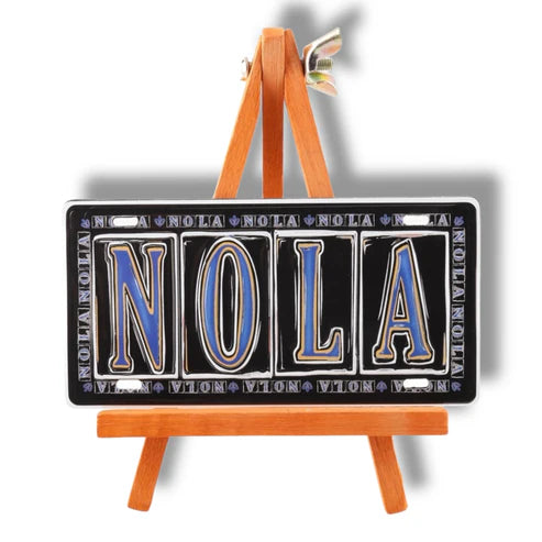 NOLA Black & Blue Metal Street Sign Magnet