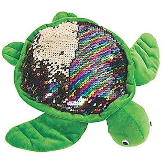 12" Flip Sequin Plush Turtle