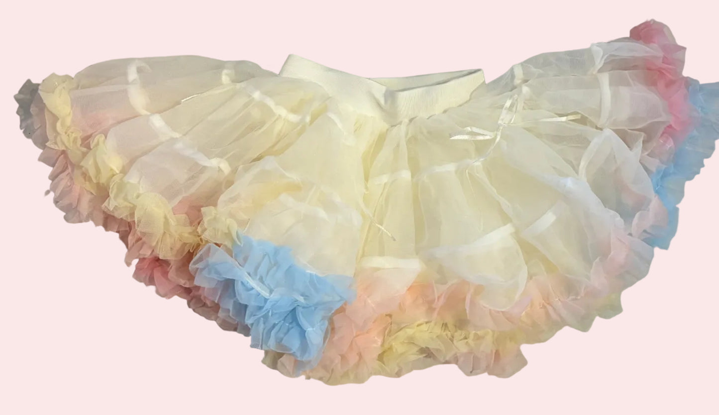 CREAM MULTICOLOR RUFFLED TUTU