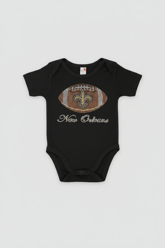FOOTBALL RHINESTONE ONESIE