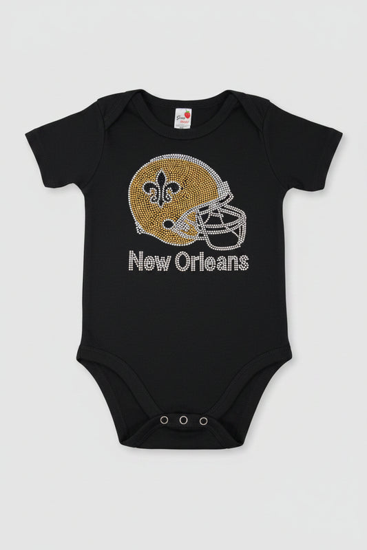 HELMET RHINESTONE ONESIE