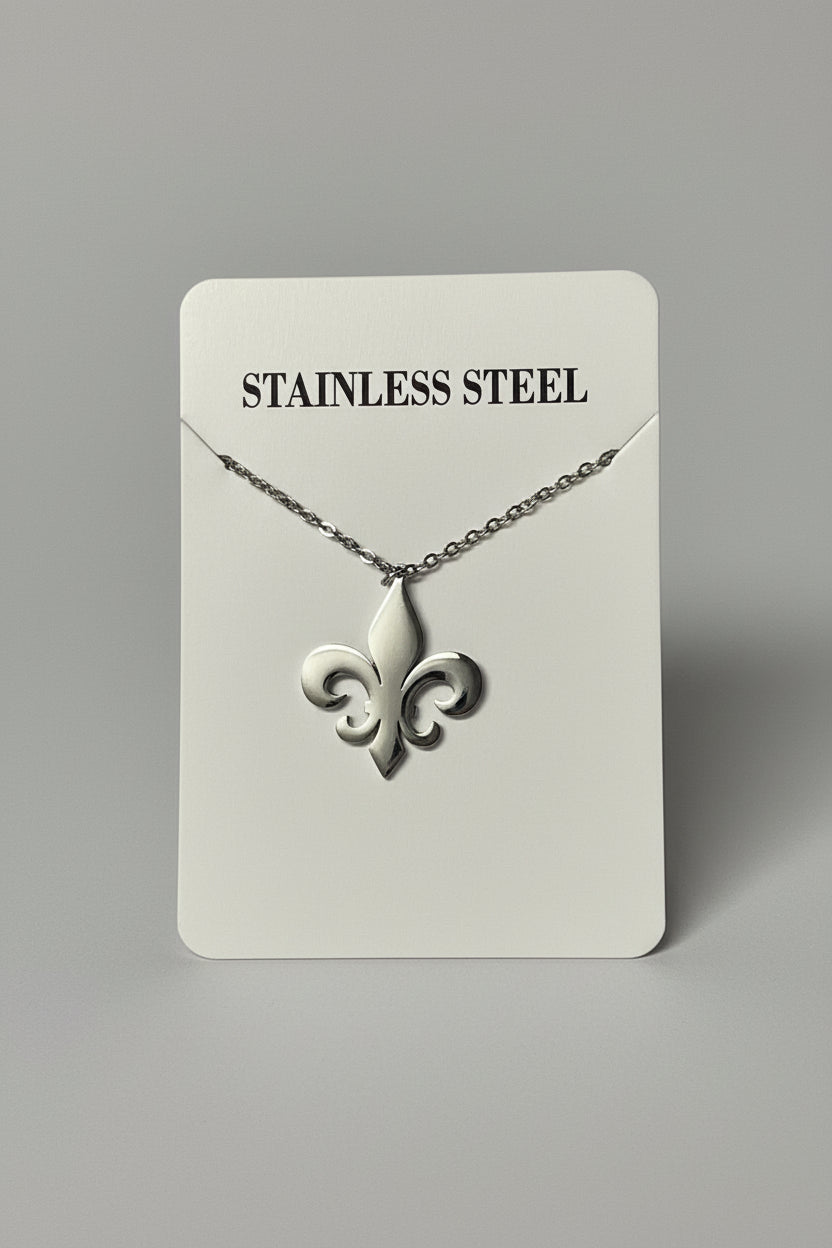 Stainless Steel Fleur de Lis Necklace