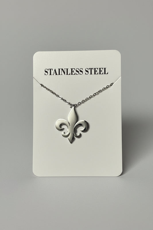 Stainless Steel Fleur de Lis Necklace