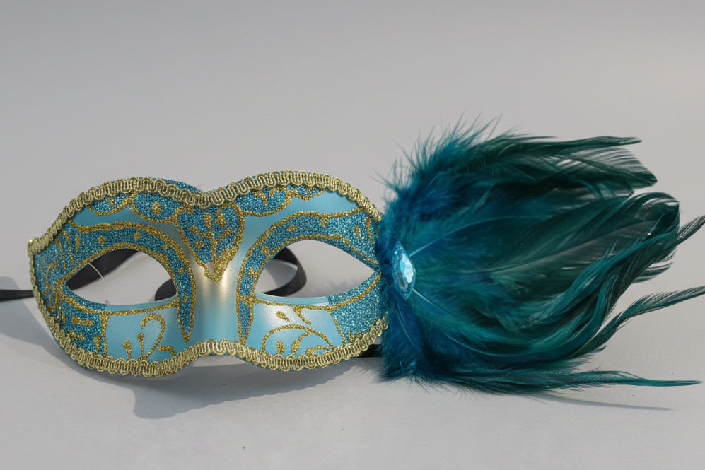 MARDI GRAS FEATHER YELLOW TRIM