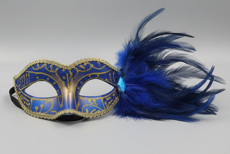 MARDI GRAS FEATHER YELLOW TRIM