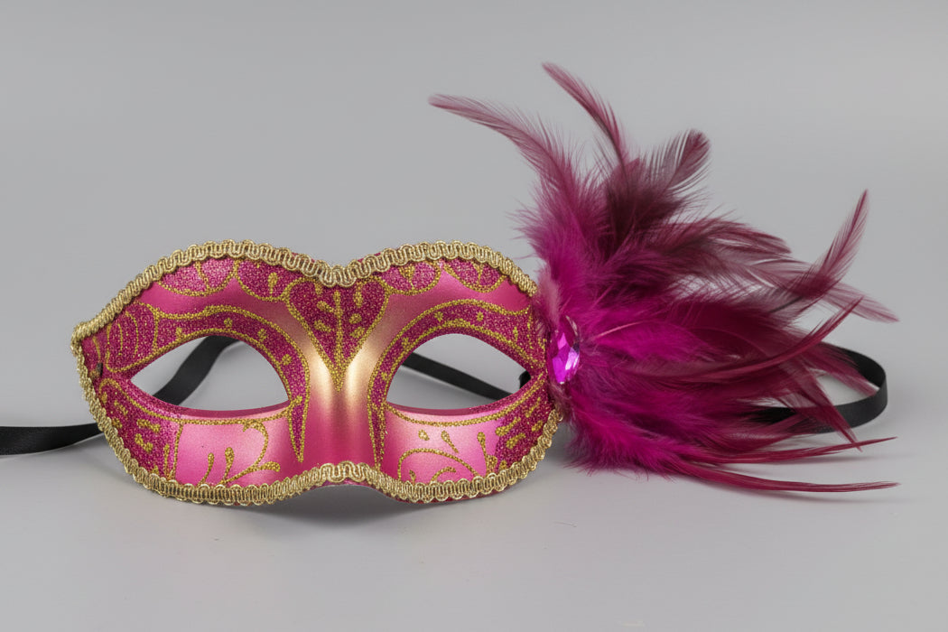 MARDI GRAS FEATHER YELLOW TRIM