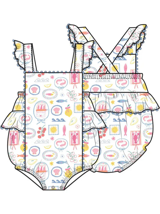 La Dolce Vita Pink - Ric Rac Ruffle Sunsuit