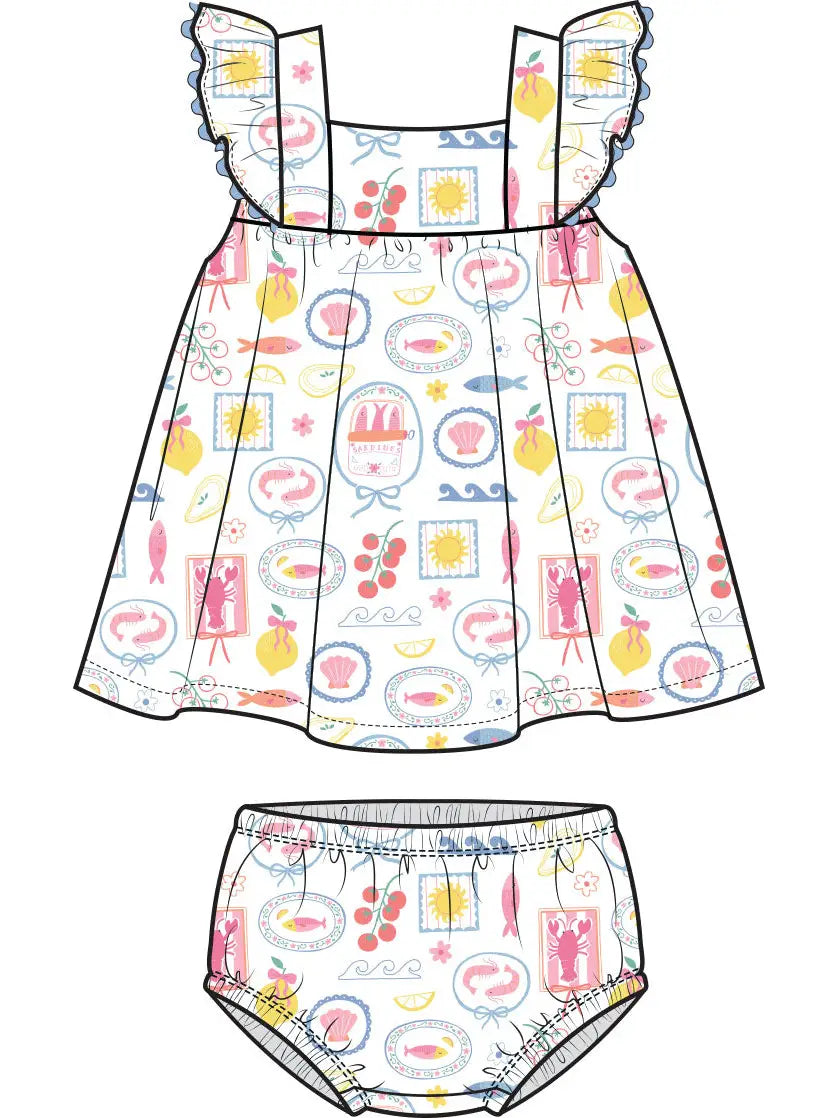 La Dolce Vita Pink - Sundress with Bloomer