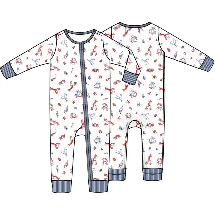 Painterly Lobsters and Shellfish - Convertible Romper