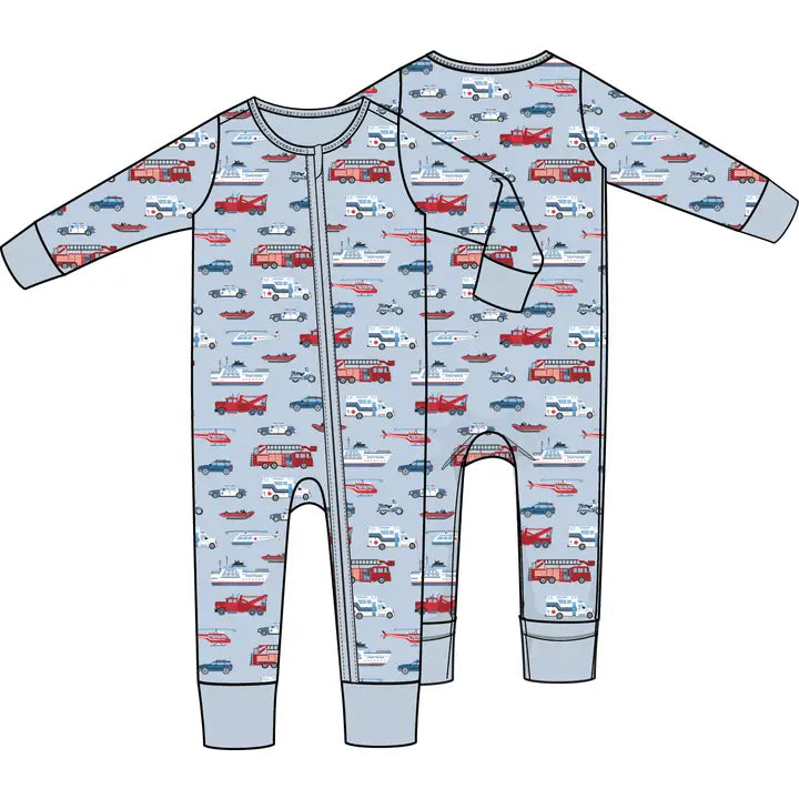 Rescue Vehicles - Convertible Romper