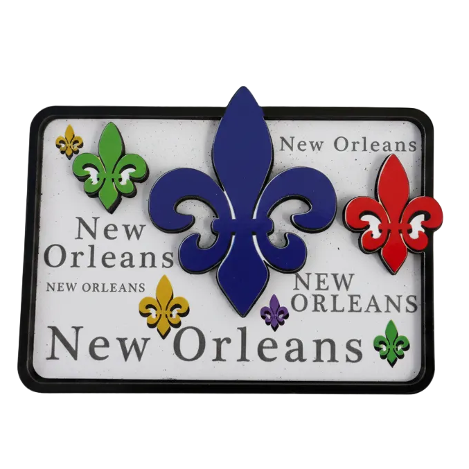 FLEUR DE LIS WOODEN MAGNET