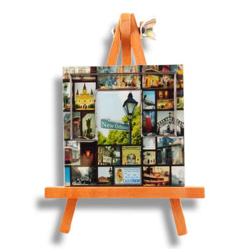 New Orleans Postcard Wooden Magnet