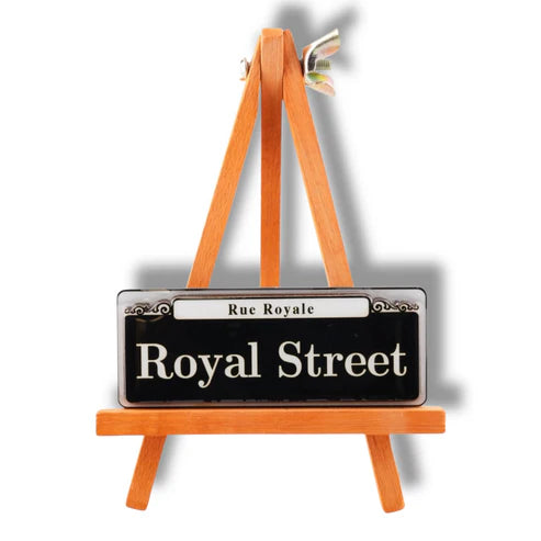 Royal Street Wooden Street Sign Magnet