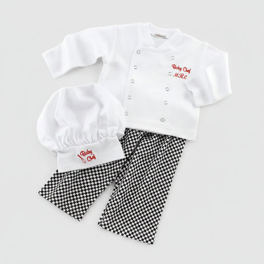 WHITE BABY COOK CHEF 3 PIECE COSTUME SET