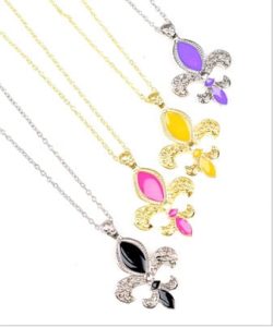 FDL Pendant Necklace and Earrings in Assorted Colors