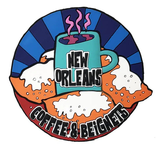 COFFEE AND BEGNIETS PVC MAGNET